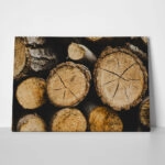 Πίνακας σε Καμβά RUSTIC FARMHOUSE WOOD LOGS 16