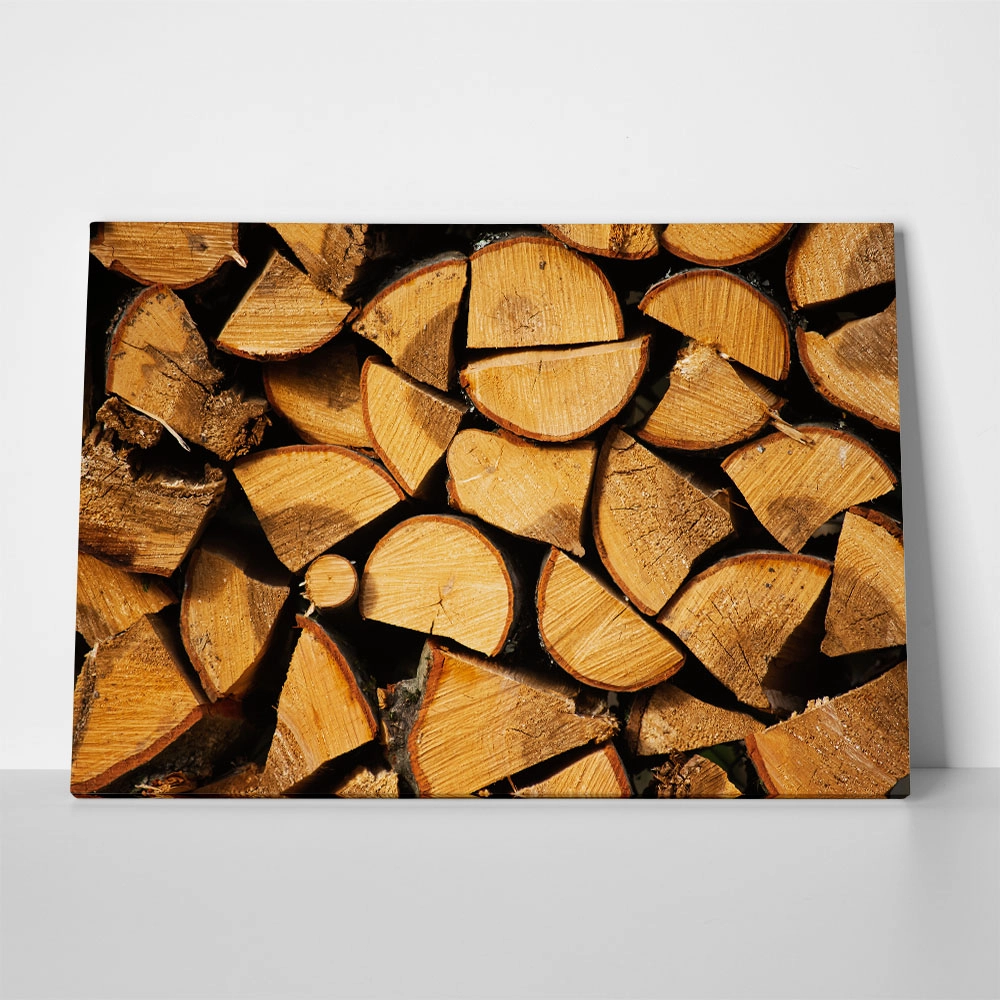 Πίνακας σε Καμβά RUSTIC FARMHOUSE WOOD LOGS 18