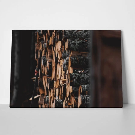 Πίνακας σε Καμβά RUSTIC FARMHOUSE WOOD LOGS 19