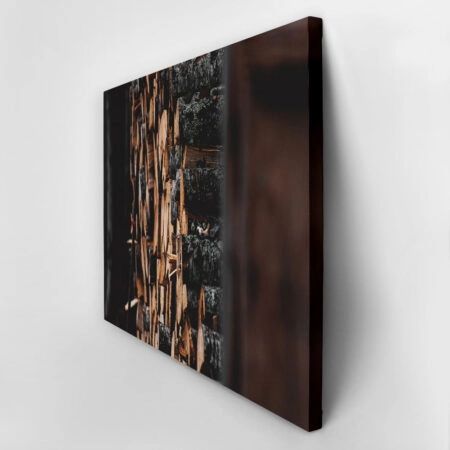 Πίνακας σε Καμβά RUSTIC FARMHOUSE WOOD LOGS 19 -  Sticky 2