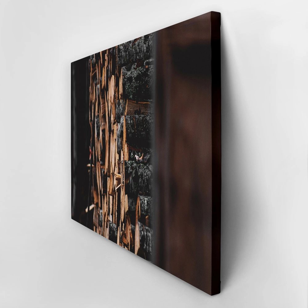 Πίνακας σε Καμβά RUSTIC FARMHOUSE WOOD LOGS 19