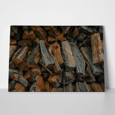 Πίνακας σε Καμβά RUSTIC FARMHOUSE WOOD LOGS 20