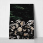 Πίνακας σε Καμβά RUSTIC FARMHOUSE WOOD LOGS 3