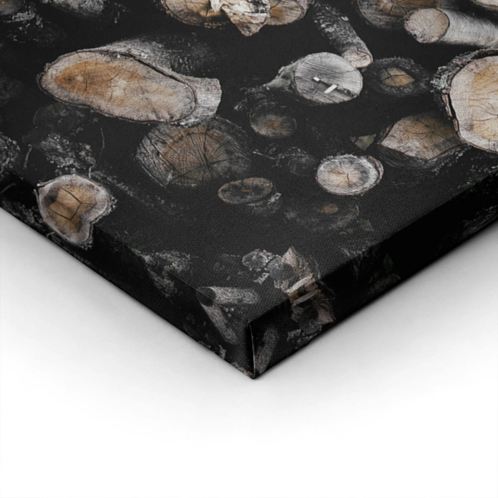 Πίνακας σε Καμβά RUSTIC FARMHOUSE WOOD LOGS 3