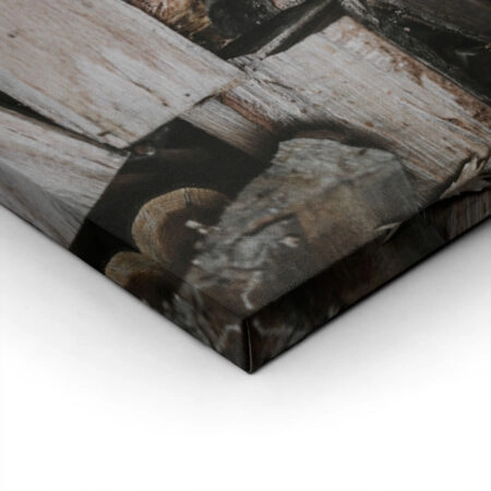 Πίνακας σε Καμβά RUSTIC FARMHOUSE WOOD LOGS 4 - Sticky 1