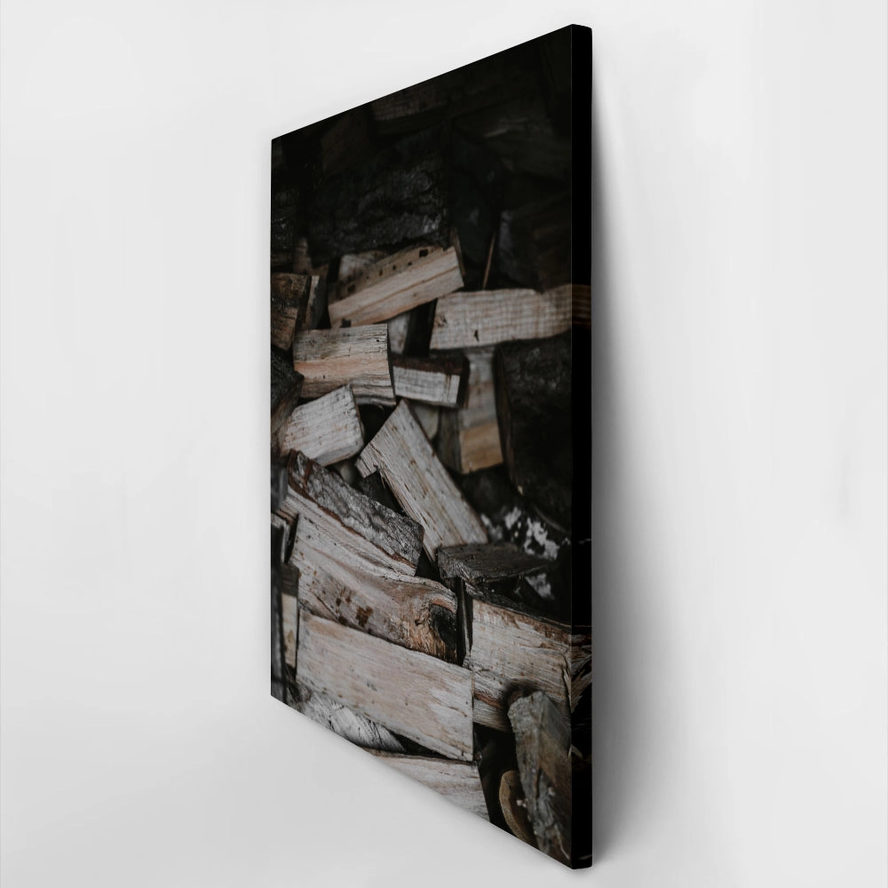 Πίνακας σε Καμβά RUSTIC FARMHOUSE WOOD LOGS 4