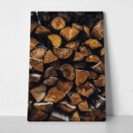 Πίνακας σε Καμβά RUSTIC FARMHOUSE WOOD LOGS
