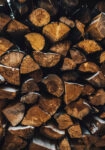 Πίνακας σε Καμβά RUSTIC FARMHOUSE WOOD LOGS
