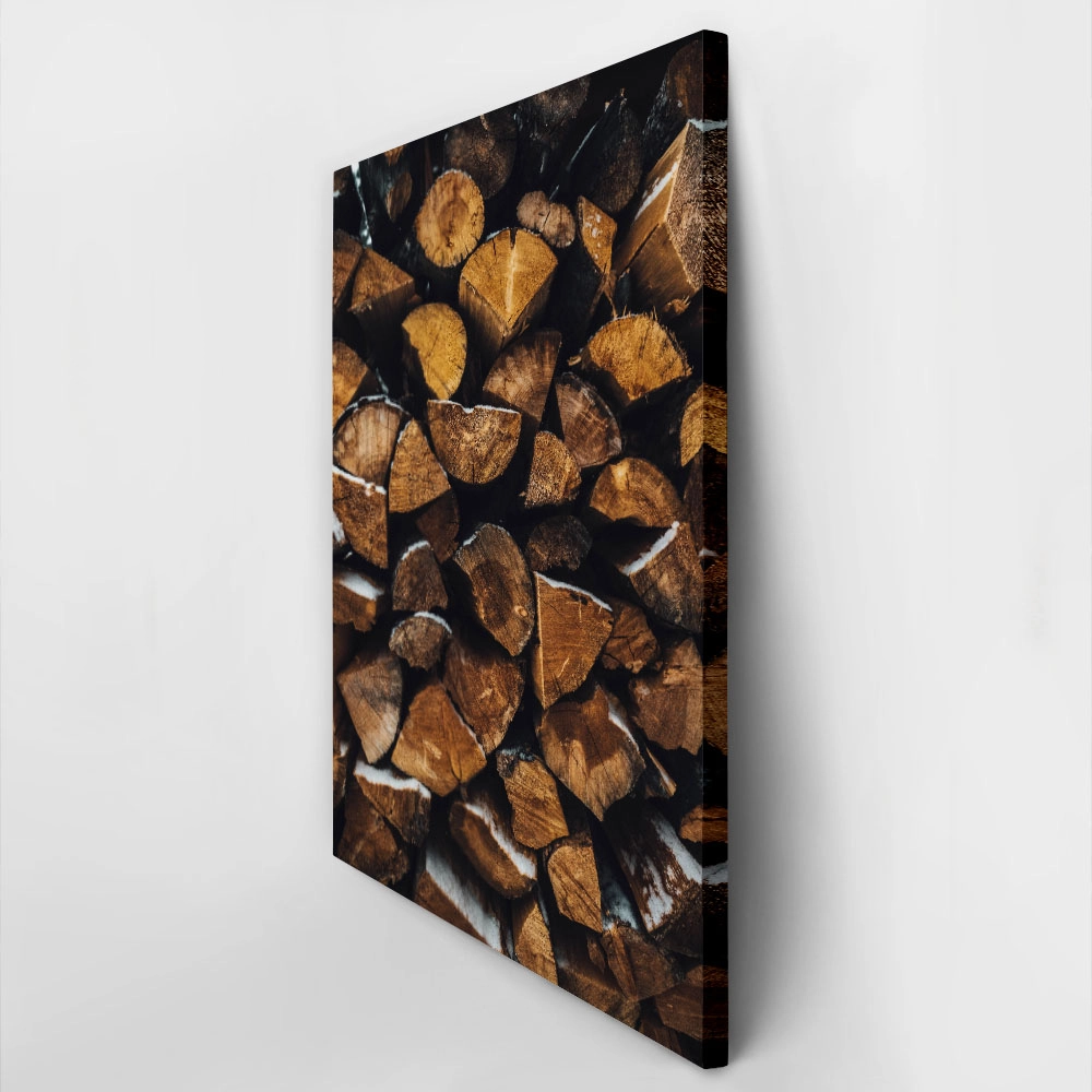 Πίνακας σε Καμβά RUSTIC FARMHOUSE WOOD LOGS