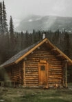 Πίνακας σε Καμβά RUSTIC FARMHOUSE WOODEN CABIN 2
