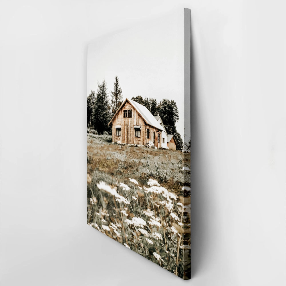 Πίνακας σε Καμβά RUSTIC FARMHOUSE WOODEN CABIN 4
