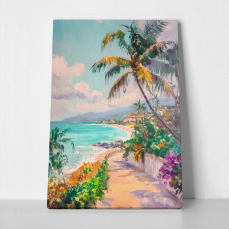 Πίνακας σε Καμβά VINTAGE PASTEL BEACH 3