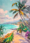 Πίνακας σε Καμβά VINTAGE PASTEL BEACH 3