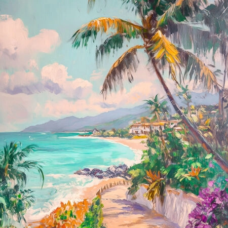 Πίνακας σε Καμβά VINTAGE PASTEL BEACH 3 - Vintage Sticky 5