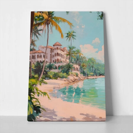 Πίνακας σε Καμβά VINTAGE PASTEL BEACH 4