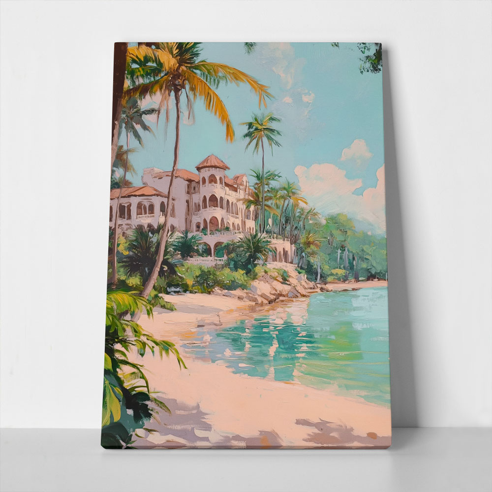 Πίνακας σε Καμβά VINTAGE PASTEL BEACH 4
