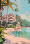 Πίνακας σε Καμβά VINTAGE PASTEL BEACH 4
