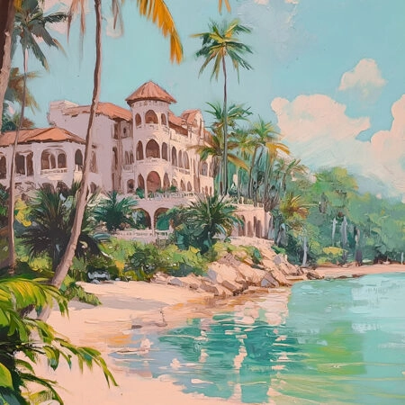 Πίνακας σε Καμβά VINTAGE PASTEL BEACH 4 - Vintage Sticky 5