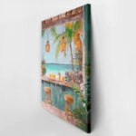 Πίνακας σε Καμβά VINTAGE PASTEL BEACH BAR 3