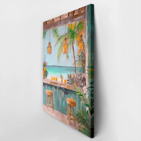 Πίνακας σε Καμβά VINTAGE PASTEL BEACH BAR 3 - Vintage Sticky 2
