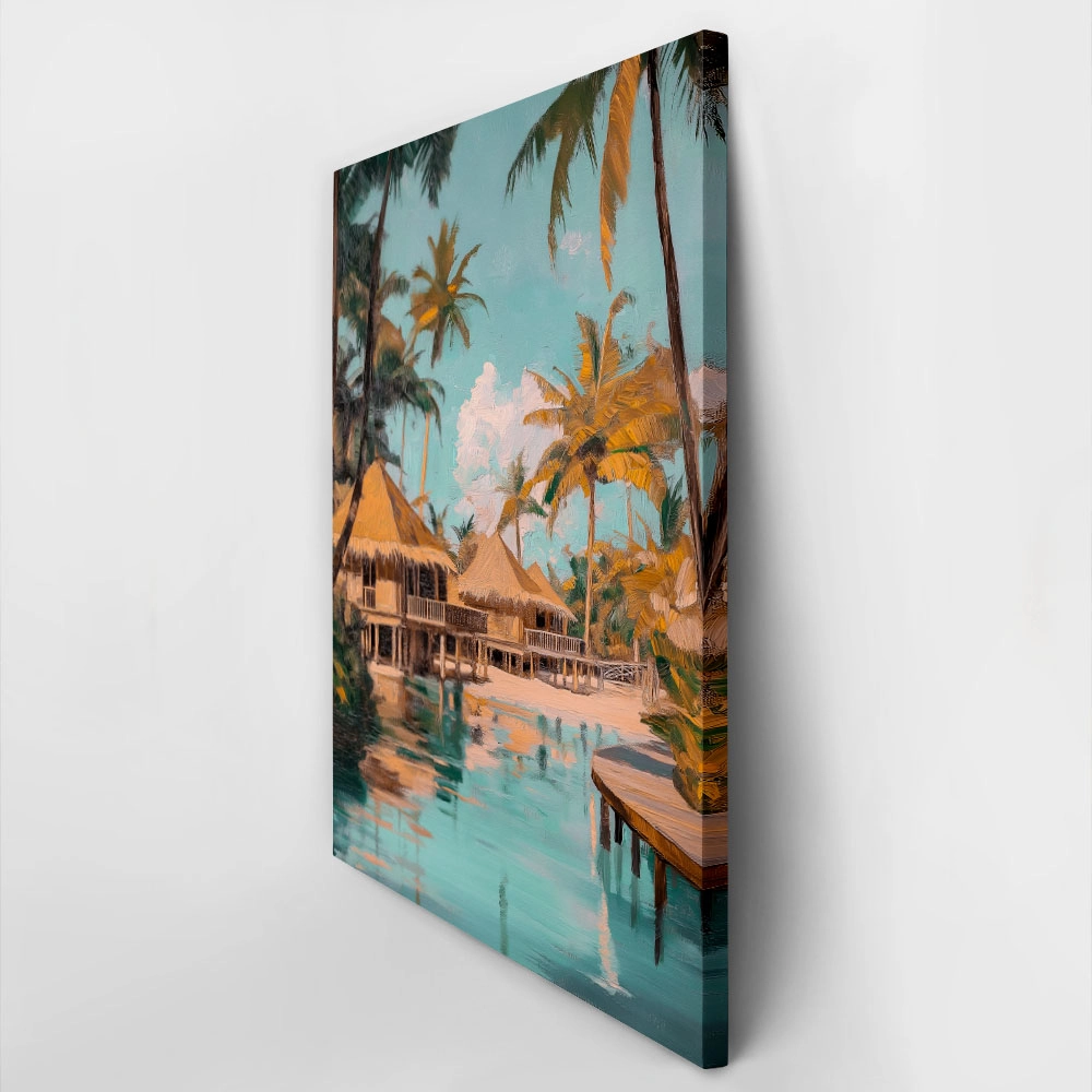 Πίνακας σε Καμβά VINTAGE PASTEL BEACH HOUSES