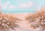 Πίνακας σε Καμβά VINTAGE PASTEL BEACH PATH 10