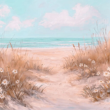 Πίνακας σε Καμβά VINTAGE PASTEL BEACH PATH 10 - Vintage Sticky 5