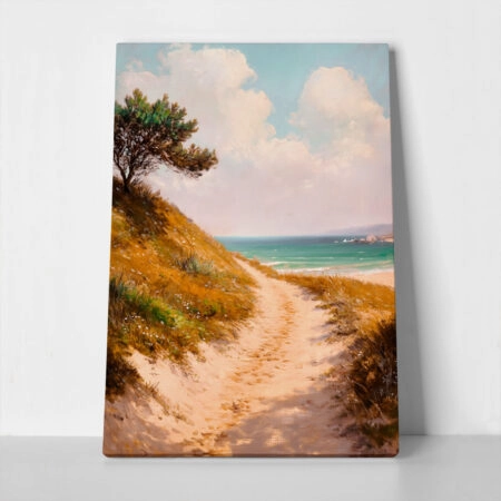 Πίνακας σε Καμβά VINTAGE PASTEL BEACH PATH 3 - 