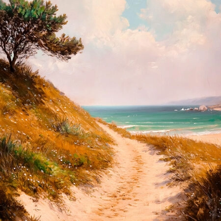 Πίνακας σε Καμβά VINTAGE PASTEL BEACH PATH 3 -  Sticky 5