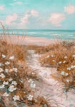 Πίνακας σε Καμβά VINTAGE PASTEL BEACH PATH 4