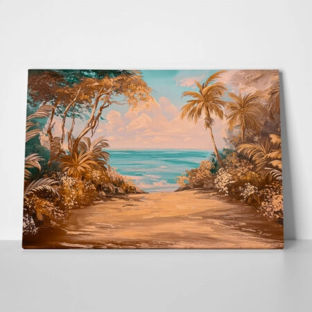 Πίνακας σε Καμβά VINTAGE PASTEL BEACH PATH 5 - Vintage