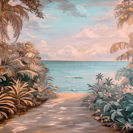Πίνακας σε Καμβά VINTAGE PASTEL BEACH PATH 6 - Vintage Sticky 5