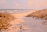 Πίνακας σε Καμβά VINTAGE PASTEL BEACH PATH 7