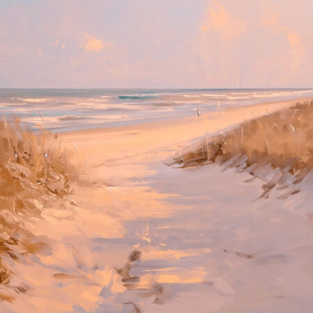 Πίνακας σε Καμβά VINTAGE PASTEL BEACH PATH 7 - Vintage Sticky 5