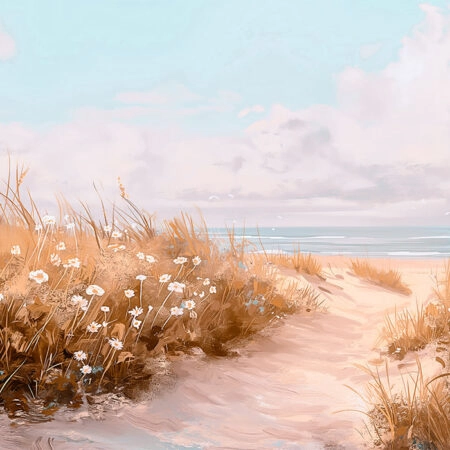 Πίνακας σε Καμβά VINTAGE PASTEL BEACH PATH 8 - Vintage Sticky 5