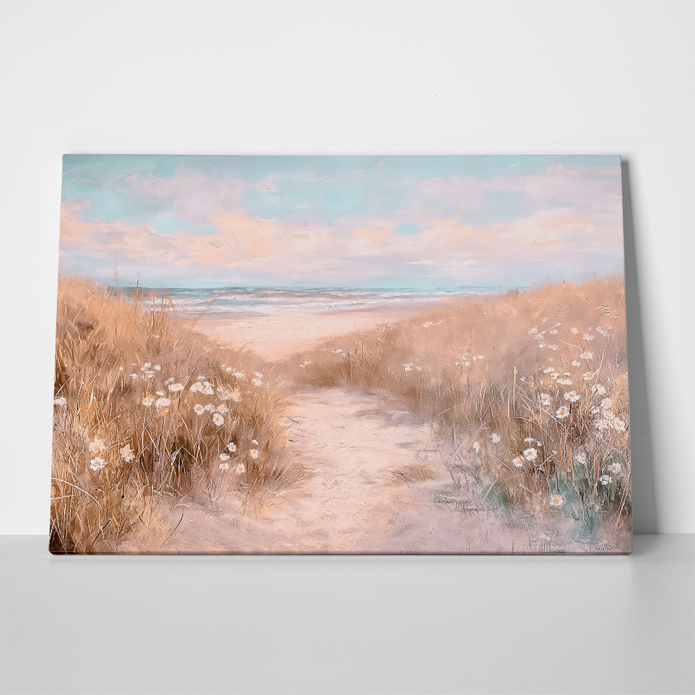 Πίνακας σε Καμβά VINTAGE PASTEL BEACH PATH 9