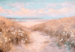 Πίνακας σε Καμβά VINTAGE PASTEL BEACH PATH 9