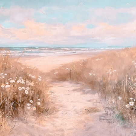 Πίνακας σε Καμβά VINTAGE PASTEL BEACH PATH 9 - Vintage Sticky 5