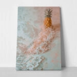 Πίνακας σε Καμβά VINTAGE PASTEL BEACH PINEAPPLE 2