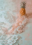 Πίνακας σε Καμβά VINTAGE PASTEL BEACH PINEAPPLE 2