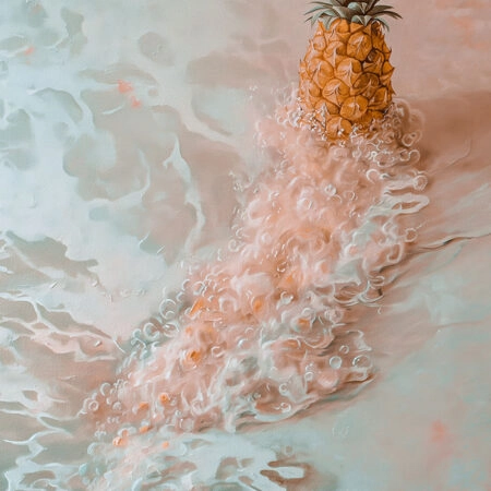 Πίνακας σε Καμβά VINTAGE PASTEL BEACH PINEAPPLE 2 - Vintage Sticky 5