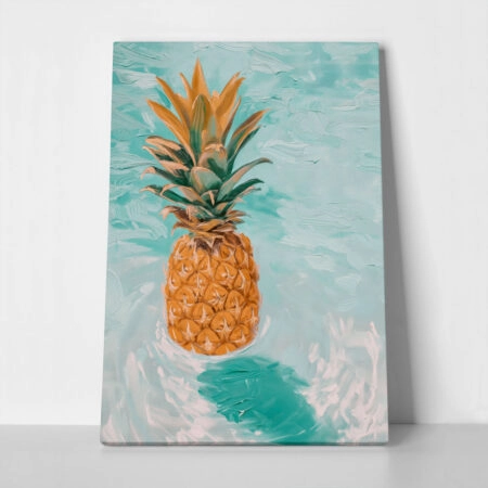 Πίνακας σε Καμβά VINTAGE PASTEL BEACH PINEAPPLE 3 - Vintage