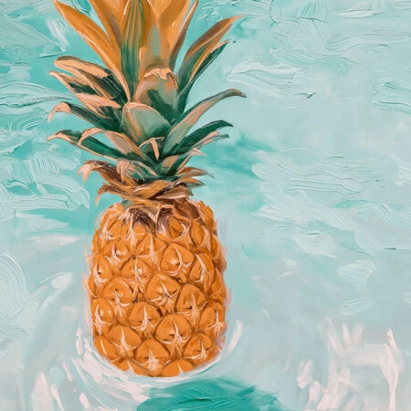 Πίνακας σε Καμβά VINTAGE PASTEL BEACH PINEAPPLE 3 - Vintage Sticky 5
