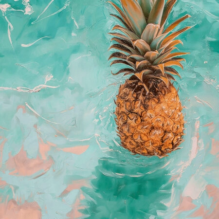 Πίνακας σε Καμβά VINTAGE PASTEL BEACH PINEAPPLE 4 - Vintage Sticky 5