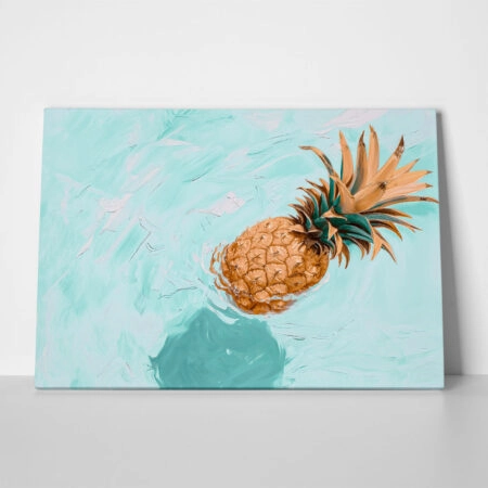 Πίνακας σε Καμβά VINTAGE PASTEL BEACH PINEAPPLE 5 - Vintage