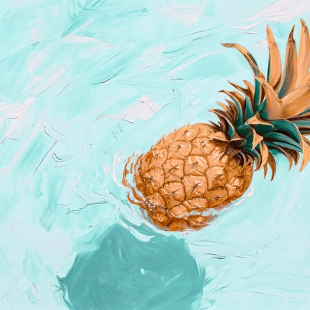 Πίνακας σε Καμβά VINTAGE PASTEL BEACH PINEAPPLE 5 - Vintage Sticky 5