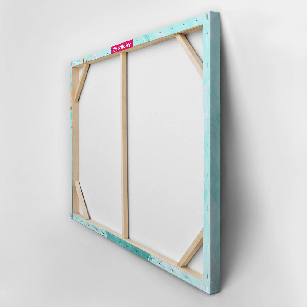 Πίνακας σε Καμβά VINTAGE PASTEL BEACH PINEAPPLE 5