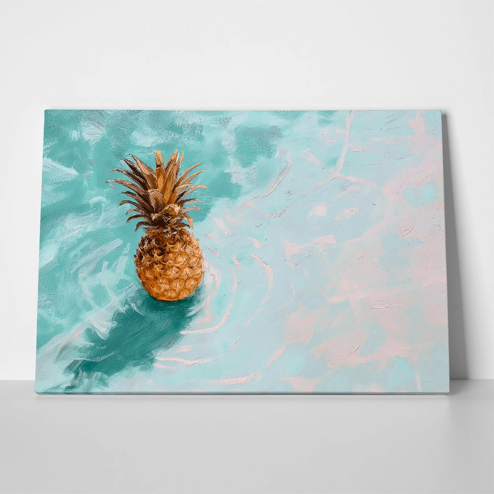 Πίνακας σε Καμβά VINTAGE PASTEL BEACH PINEAPPLE 6