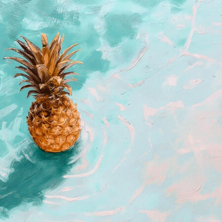 Πίνακας σε Καμβά VINTAGE PASTEL BEACH PINEAPPLE 6 - Vintage Sticky 5