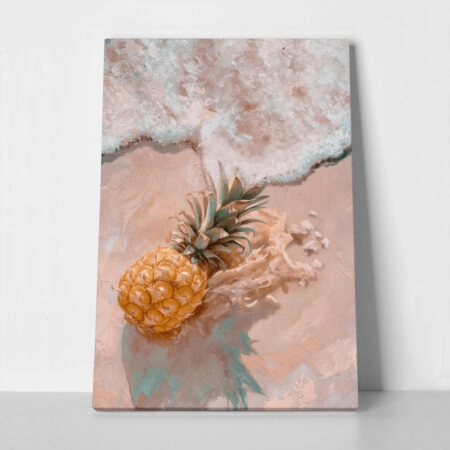 Πίνακας σε Καμβά VINTAGE PASTEL BEACH PINEAPPLE - Vintage